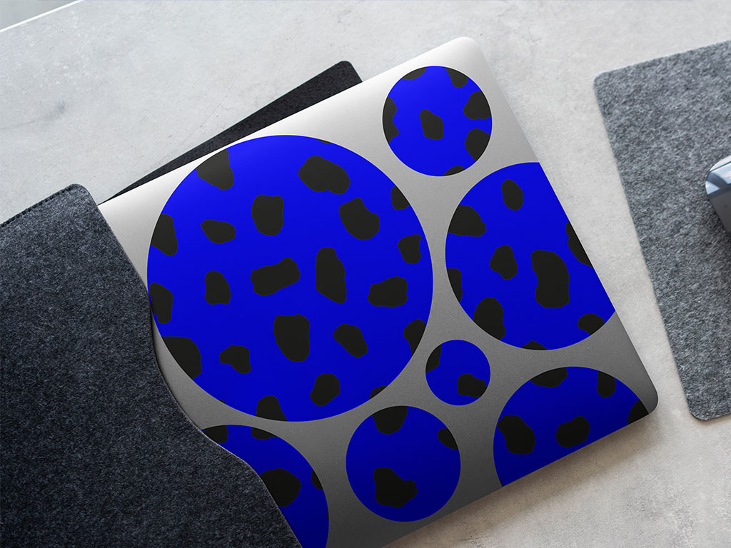 Blue Dalmation Animal Print DIY Laptop Stickers