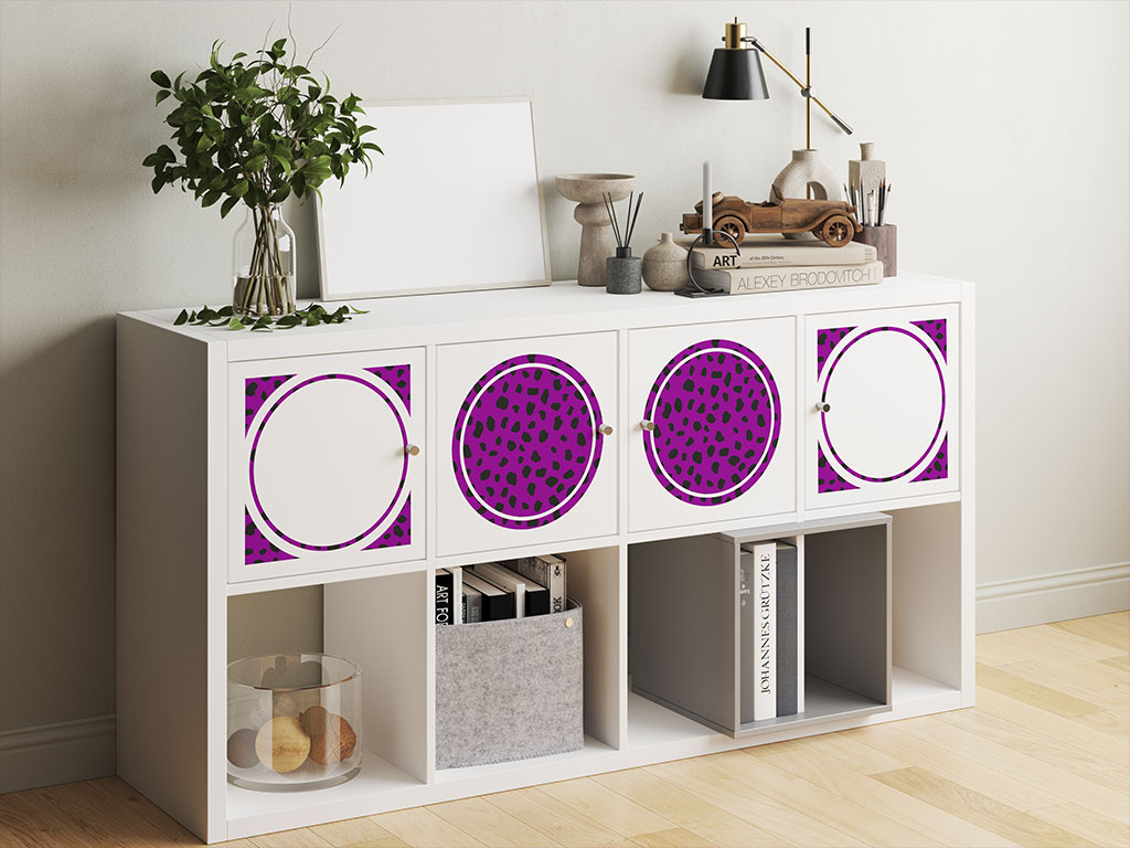 Purple Dalmation Animal Print DIY Furniture Stickers