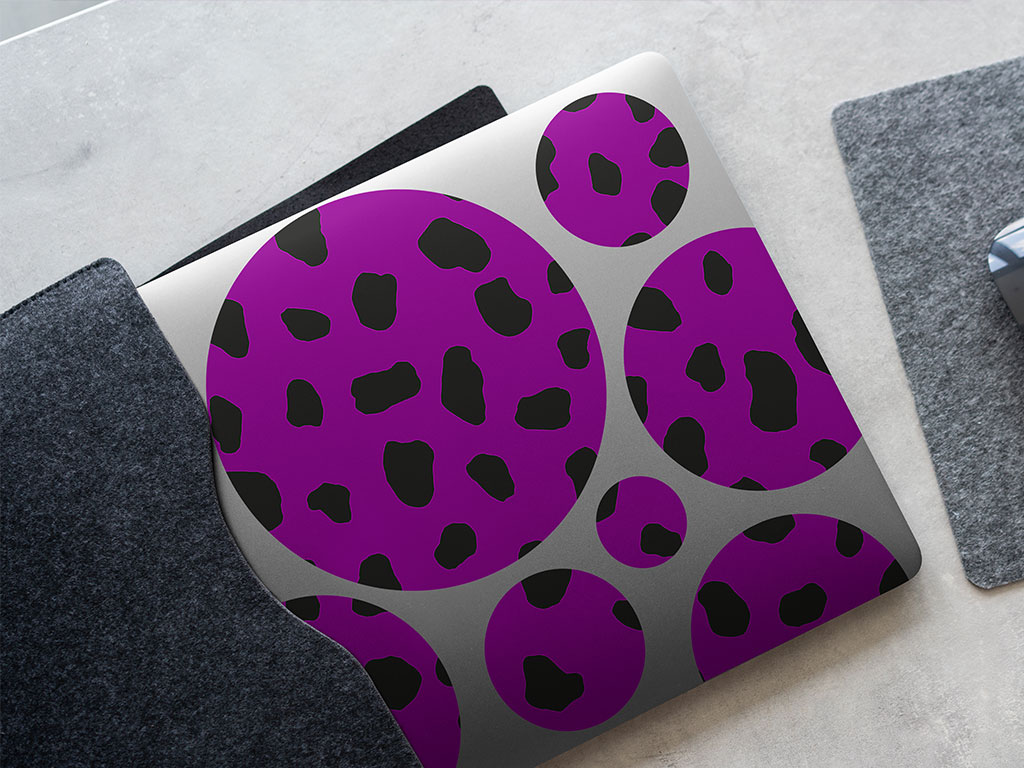Purple Dalmation Animal Print DIY Laptop Stickers