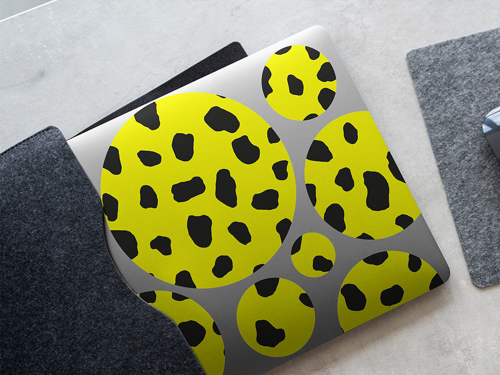 Yellow Dalmation Animal Print DIY Laptop Stickers