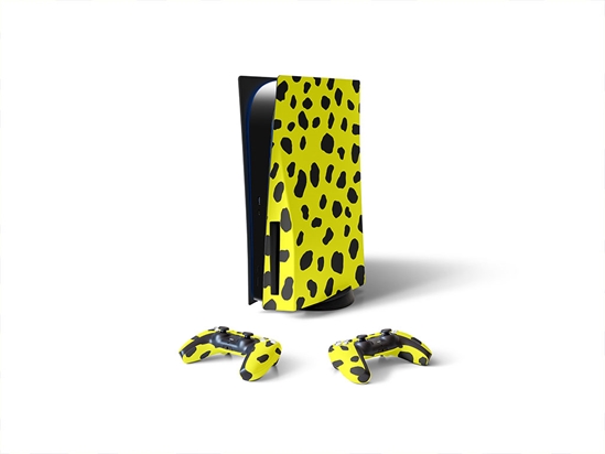 Yellow Dalmation Animal Print Sony PS5 DIY Skin