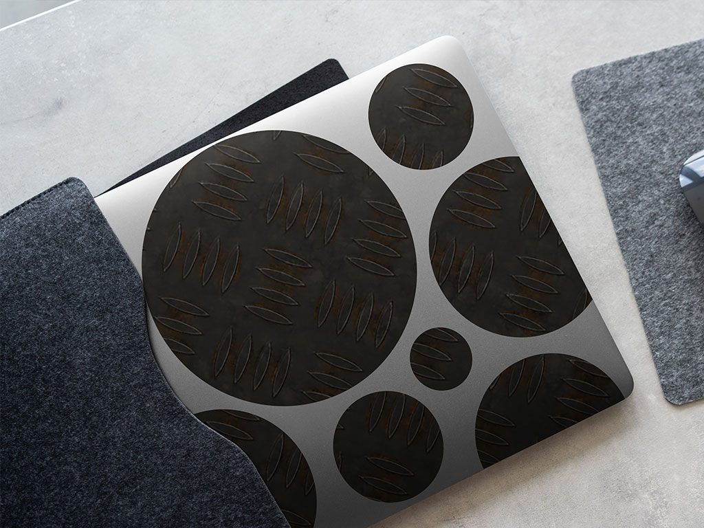 Black Corrosion Diamond Plate DIY Laptop Stickers