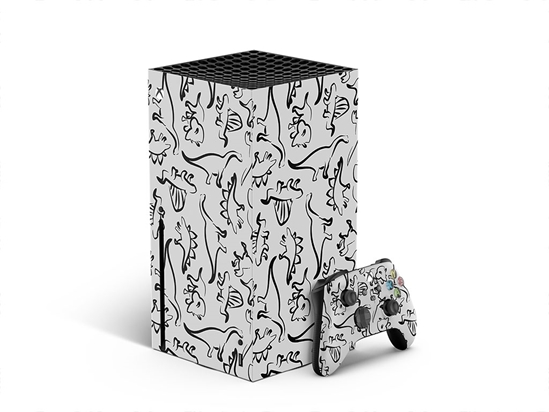 Outlined Memories Dinosaur XBOX DIY Decal