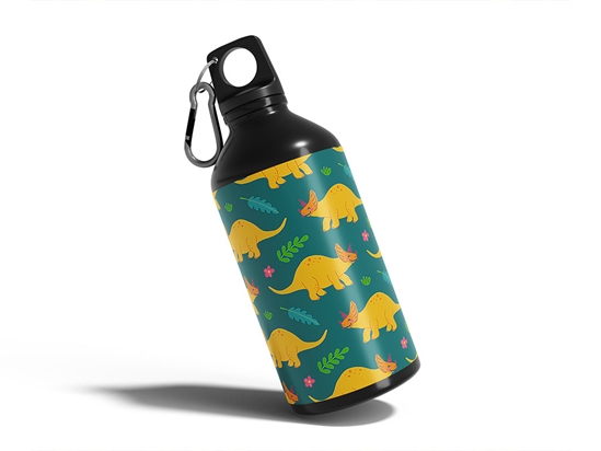 Triceratops Contentment Dinosaur Water Bottle DIY Stickers