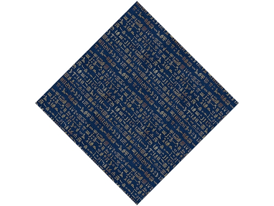 Blue Hieroglyphs Egyptian Vinyl Wrap Pattern