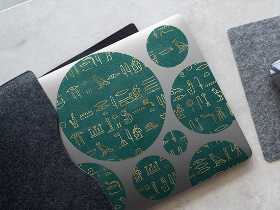 Teal Hieroglyphs Egyptian DIY Laptop Stickers