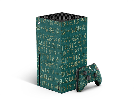 Teal Hieroglyphs Egyptian XBOX DIY Decal