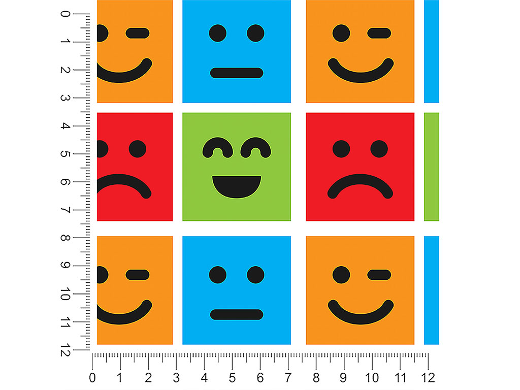 Basic Emoticon Emoji 1ft x 1ft Craft Sheets