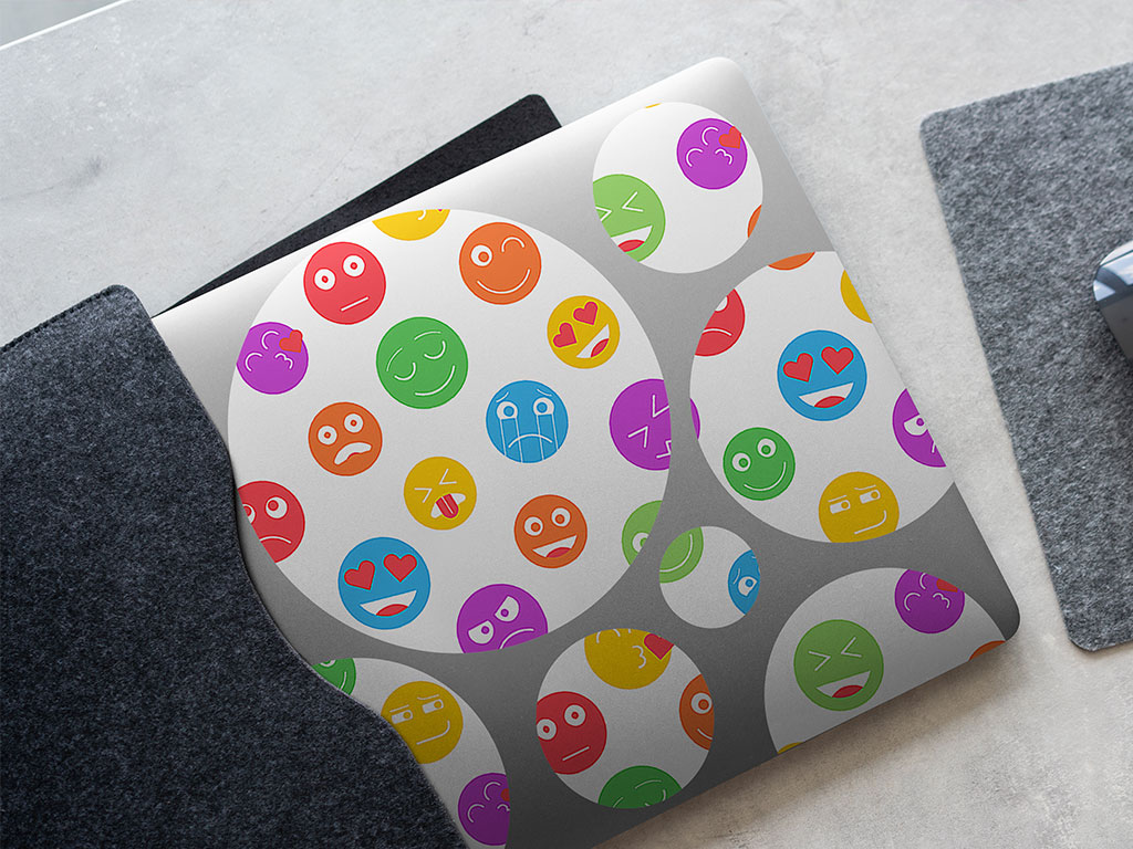 Colored Crazy Emoji DIY Laptop Stickers