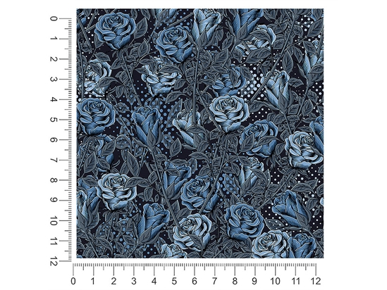 Blue Rose Floral 1ft x 1ft Craft Sheets