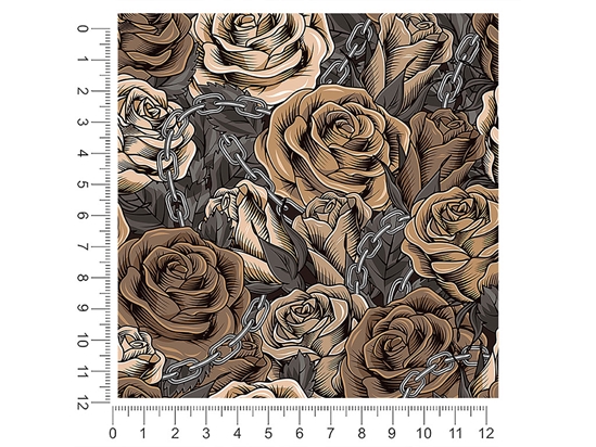 Brown Chain Floral 1ft x 1ft Craft Sheets