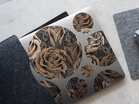 Brown Chain Floral DIY Laptop Stickers