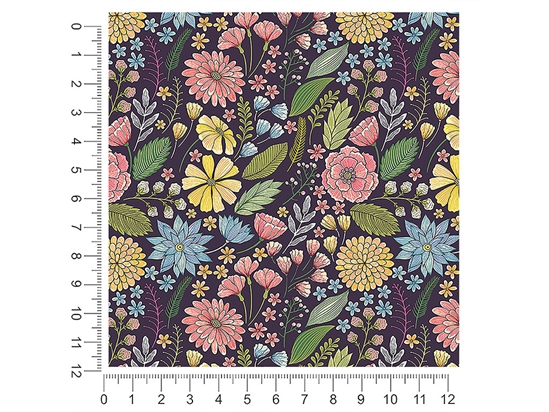 Chrysanthemum Garden Floral 1ft x 1ft Craft Sheets