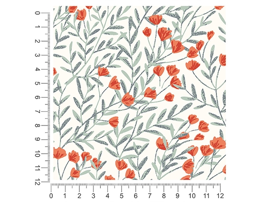 Crimson Meadow Floral 1ft x 1ft Craft Sheets