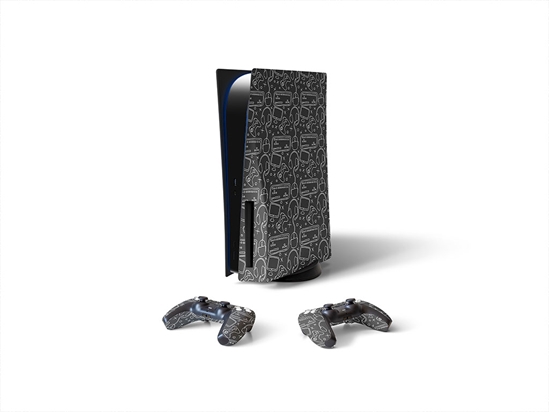 Black Setup Gaming Sony PS5 DIY Skin