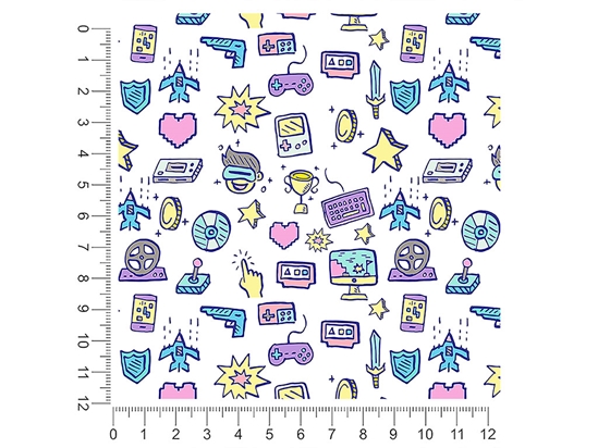 Retro Doodles Gaming 1ft x 1ft Craft Sheets