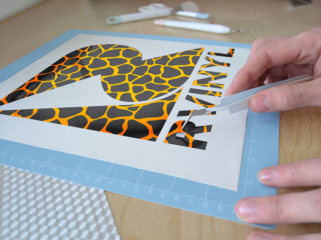 Orange Giraffe Animal Print Easy Weed Craft Vinyl