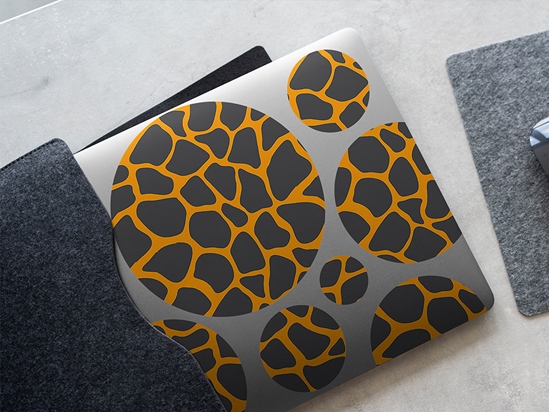 Orange Giraffe Animal Print DIY Laptop Stickers