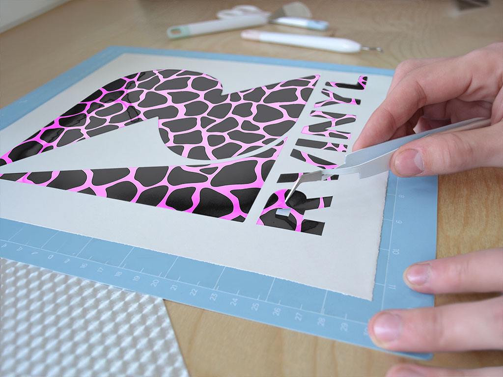 Pink Giraffe Animal Print Easy Weed Craft Vinyl