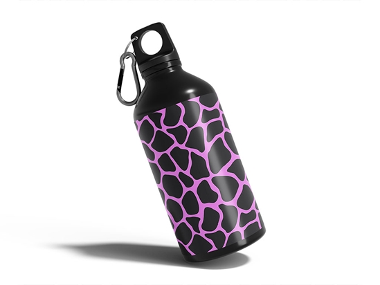 Pink Giraffe Animal Print Water Bottle DIY Stickers
