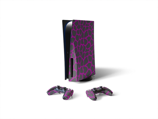 Purple Giraffe Animal Print Sony PS5 DIY Skin