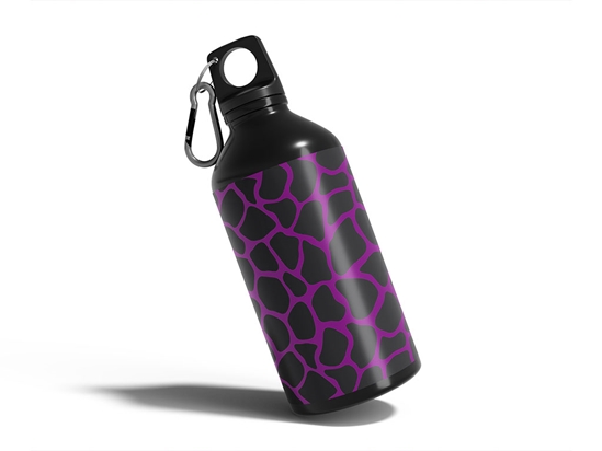 Purple Giraffe Animal Print Water Bottle DIY Stickers