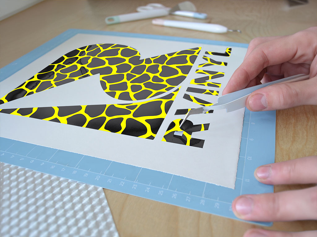 Yellow Giraffe Animal Print Easy Weed Craft Vinyl