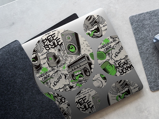 Green Free Style Graffiti DIY Laptop Stickers