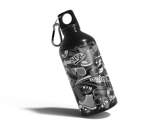 Monochrome Tag Graffiti Water Bottle DIY Stickers
