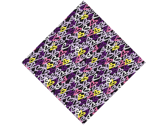 Purple Hearts Graffiti Vinyl Wrap Pattern