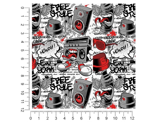 Red Free Style Graffiti 1ft x 1ft Craft Sheets