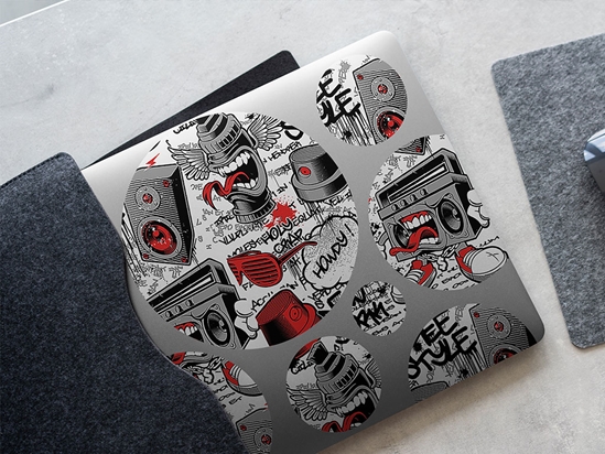 Red Free Style Graffiti DIY Laptop Stickers