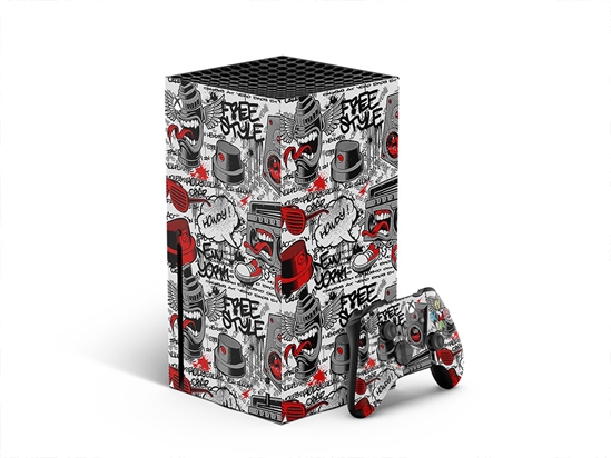 Red Free Style Graffiti XBOX DIY Decal