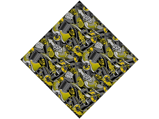 Yellow Tag Graffiti Vinyl Wrap Pattern