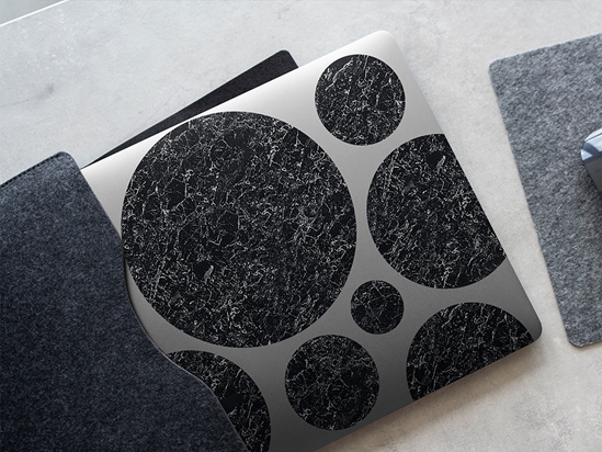 Black Marmo Granite Stone DIY Laptop Stickers