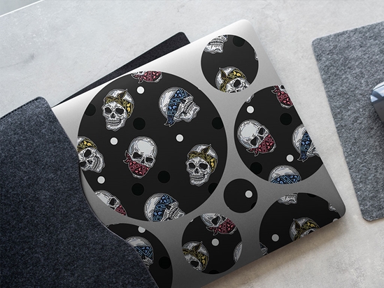 Bandana Three Monkeys Skull and Bones DIY Laptop Stickers