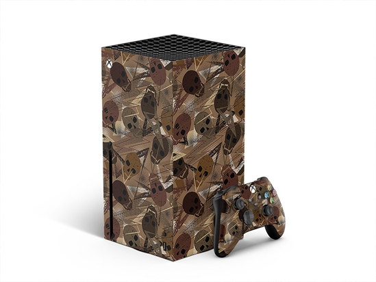 Brown Decomposition Skull and Bones XBOX DIY Decal