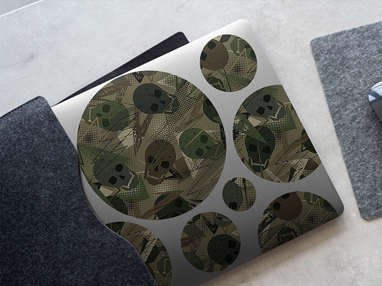 Green Decomposition Skull and Bones DIY Laptop Stickers