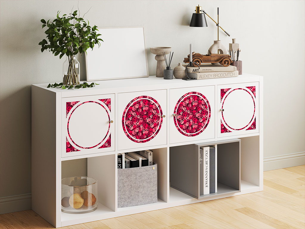 Pink Calvaria Skull and Bones DIY Furniture Stickers