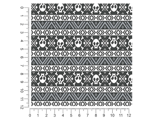 Pixel Death Skull and Bones 1ft x 1ft Craft Sheets