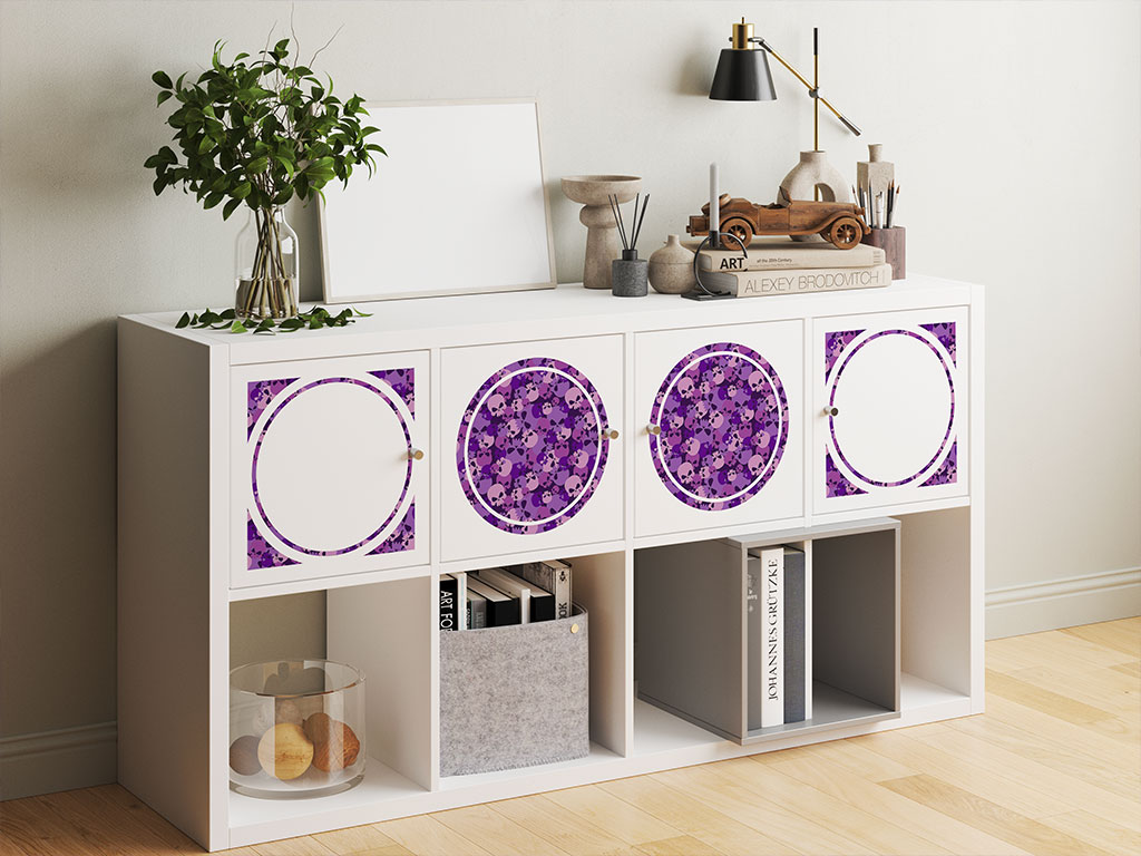 Purple Calvaria Skull and Bones DIY Furniture Stickers