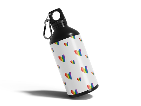 All Colors Heart Water Bottle DIY Stickers