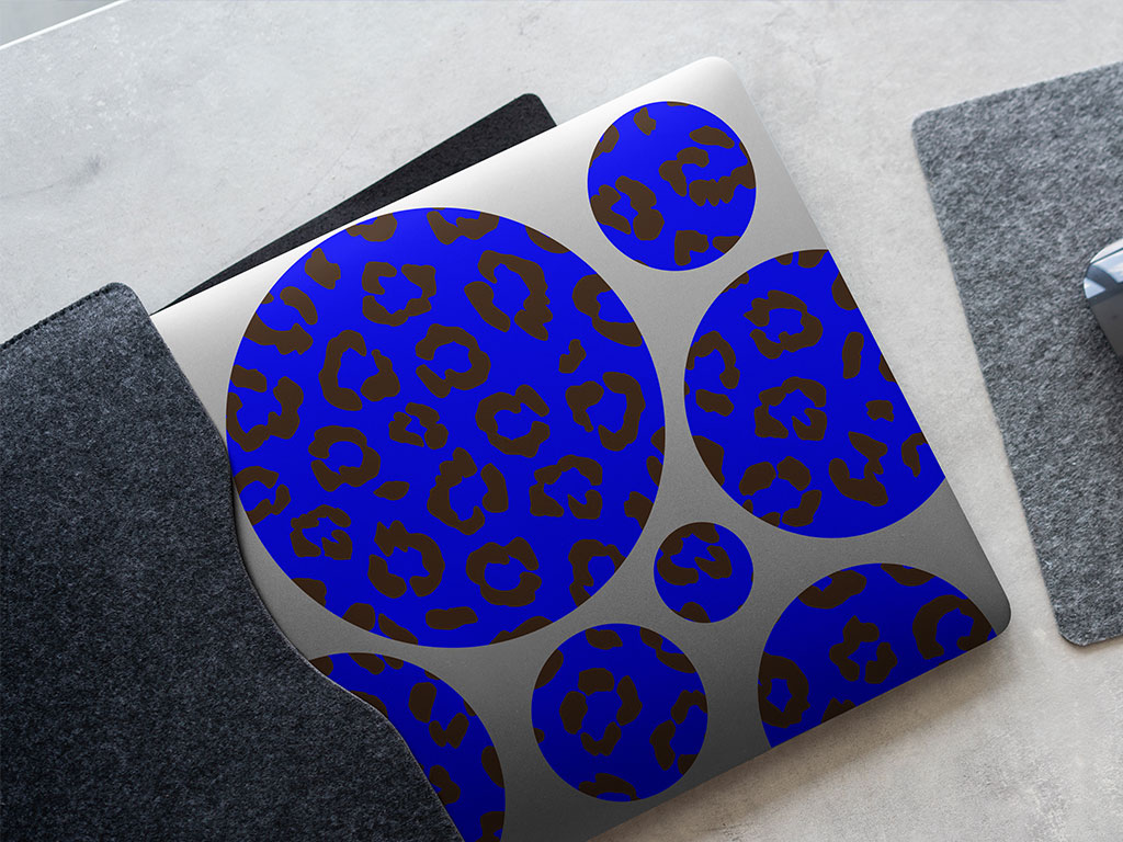 Blue Leopard Animal Print DIY Laptop Stickers