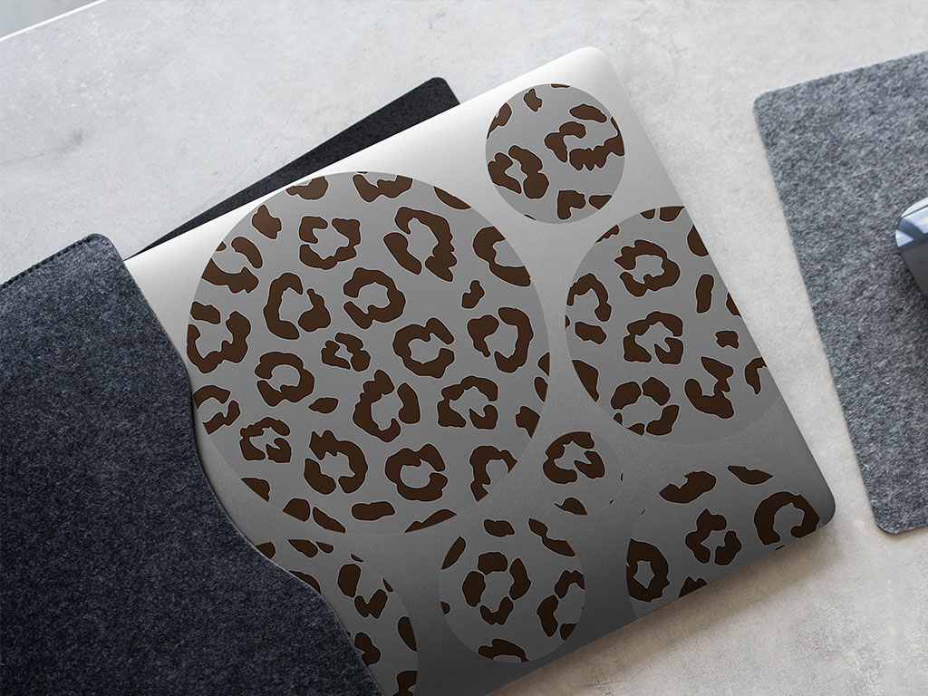 Gray Leopard Animal Print DIY Laptop Stickers
