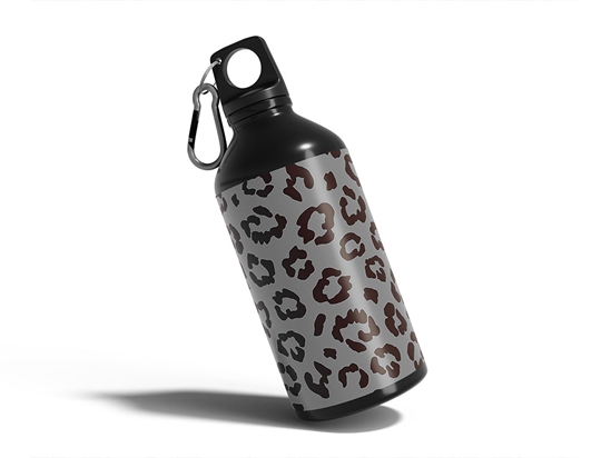 Gray Leopard Animal Print Water Bottle DIY Stickers