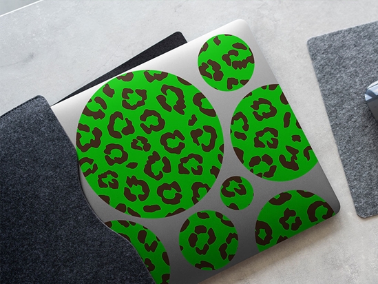 Green Leopard Animal Print DIY Laptop Stickers