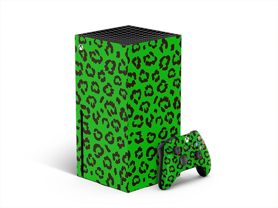 Green Leopard Animal Print XBOX DIY Decal