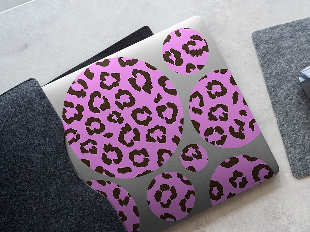 Pink Leopard Animal Print DIY Laptop Stickers