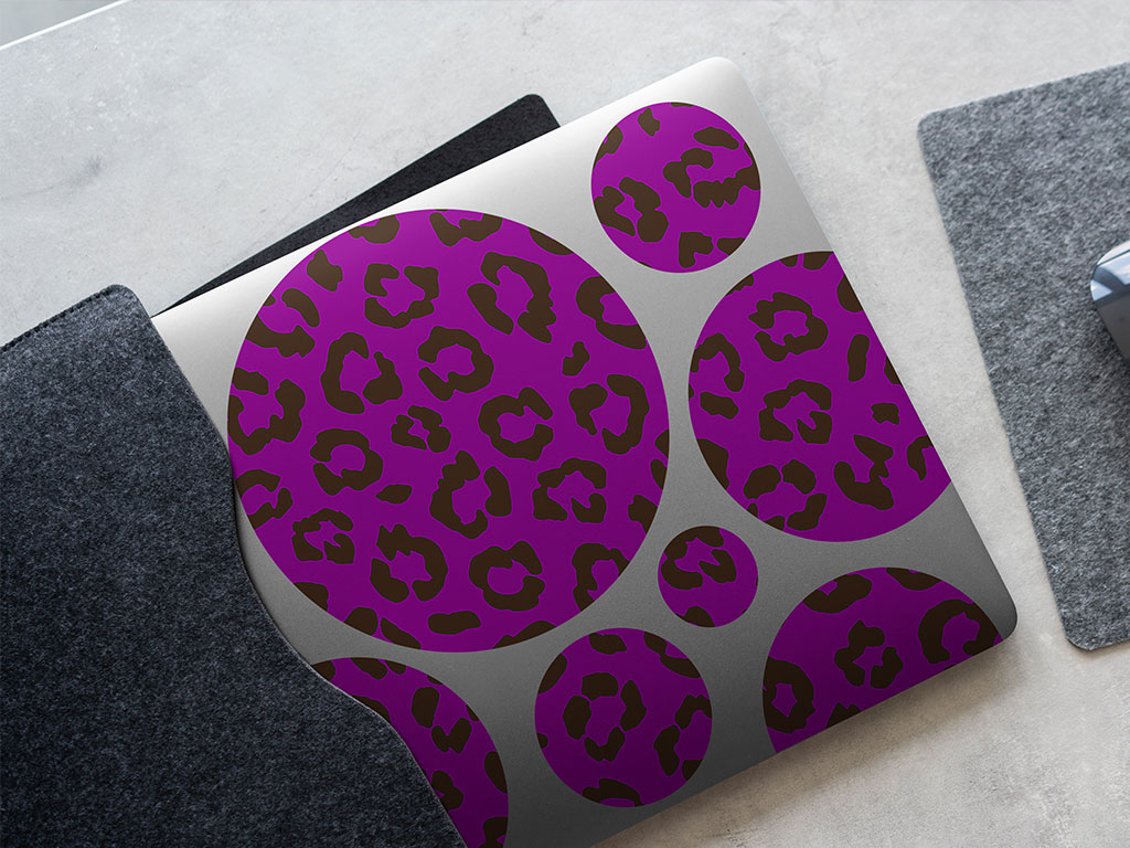 Purple Leopard Animal Print DIY Laptop Stickers