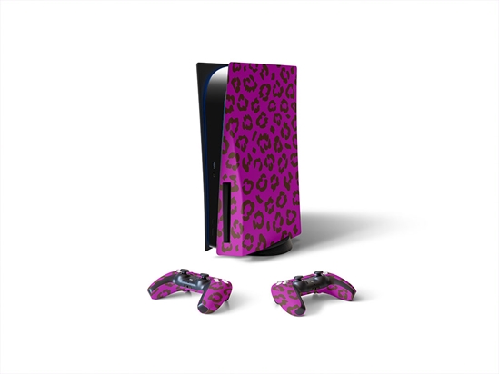Purple Leopard Animal Print Sony PS5 DIY Skin
